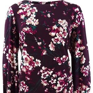 NWT Tommy Hilfiger Women's A-Line Dress Purple Size 14W Plus Floral Jersey